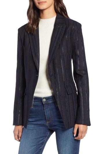 Women's Ag Keats Metallic Stripe Blazer - Brown