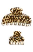 Tasha Set Of 2 Leo Jaw Clips, Size - Brown