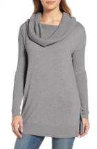 Petite Women's Caslon Side Slit Cowl Neck Tunic, Size P - Pink
