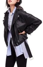 Women's Free People Drapey Faux Leather Moto Jacket