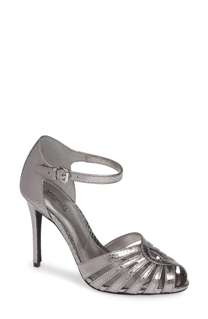 Women's Michael Michael Kors Mina Embellished Sandal .5 M - Metallic