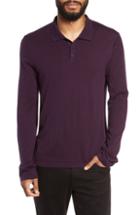 Men's Vince Regular Fit Long Sleeve Wool & Cashmere Polo, Size - Red