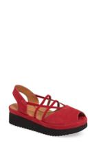 Women's L'amour Des Pieds Adelais Platform Wedge Sandal M - Red