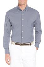 Men's Peter Millar Leschi Regular Fit Microcheck Performance Sport Shirt - Blue