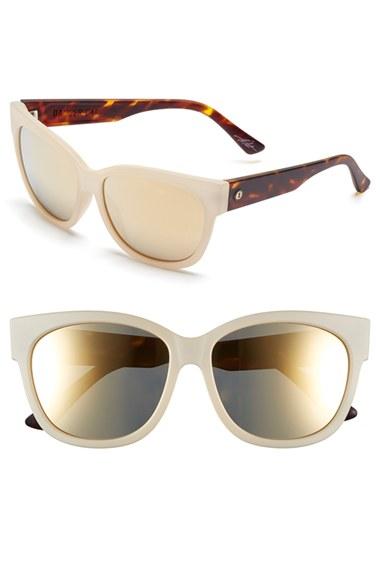 Women's Electric 'danger Cat' 58mm Retro Sunglasses - Nude Tort/ Grey Gold Chrome