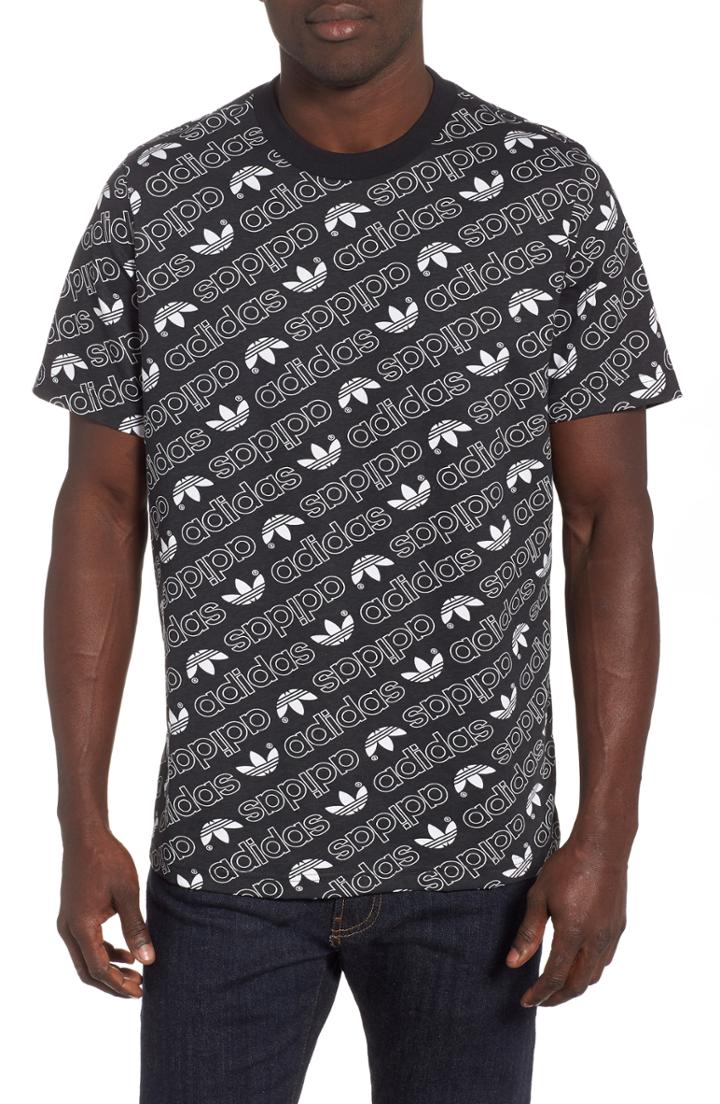 Men's Adidas Originals Monogram All-over Print T-shirt, Size - Black