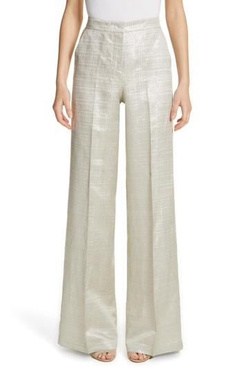 Women's Etro Metallic Wide Leg Pants Us / 40 It - Metallic