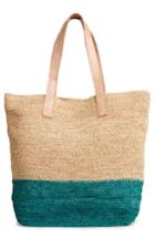 Mar Y Sol Montauk Woven Tote With Pom Charms - Blue