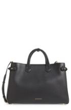 Burberry 'large Banner' House Check Leather Tote -