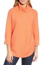 Women's Chaus Cowl Neck Shirttail Hem Sweater - Coral
