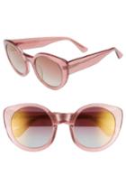 Women's Diff Luna 54mm Polarized Round Sunglasses - Quartz Glitter/ Rose