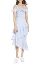Women's Chelsea28 Ruffle Smocked Cold Shoulder Dress, Size - Blue