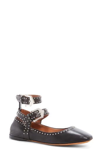 Women's Givenchy Studded Ankle Strap Flat Eu - Black