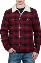 Men's Volcom Keaton Jacket With Faux Shearling Trim, Size - Red