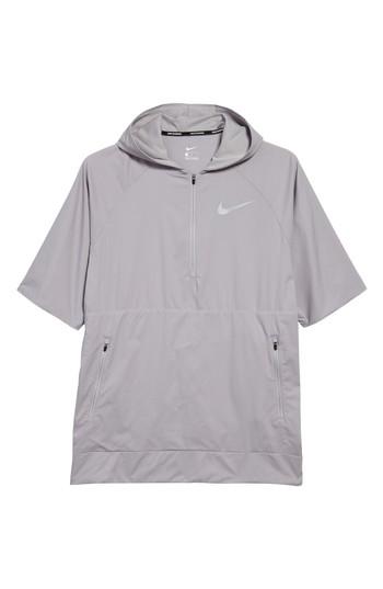 Men's Nike Runnning Flex Short Sleeve Anorak, Size - Grey