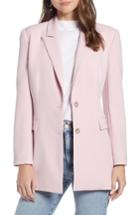 Women's Something Navy Slouchy Narrow Lapel Blazer - Pink