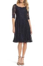 Women's La Femme Fit & Flare Lace Dress - Blue