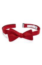 Men's Calibrate Textured Dot Silk Bow Tie, Size - Red