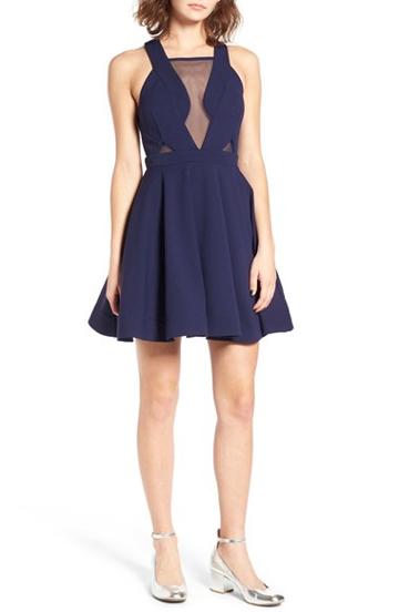 Women's Dear Moon Illusion Bodice Skater Dress