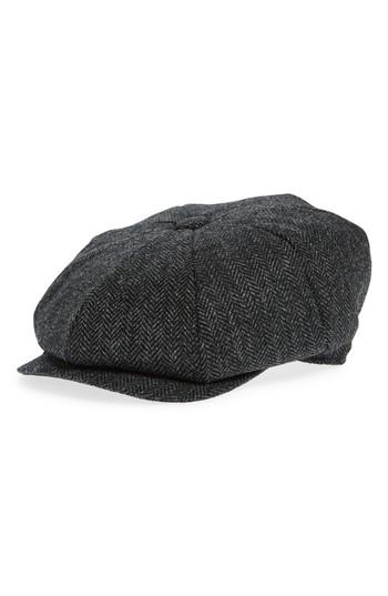 Men's Christy's Baker Boy Wool Driving Cap - Black