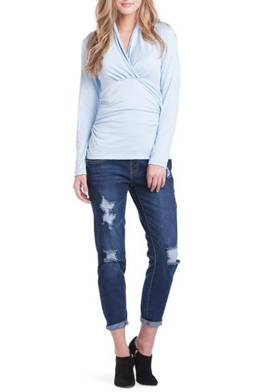 Women's Lilac Clothing Megan Maternity Top - Blue