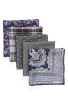 Men's The Tie Bar Set Of 5 Pocket Squares, Size - Purple