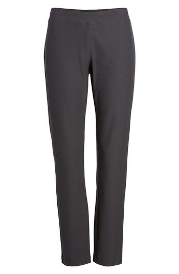 Women's Eileen Fisher Stretch Crepe Ankle Pants, Size X-small - Grey (regular & ) (online Only)