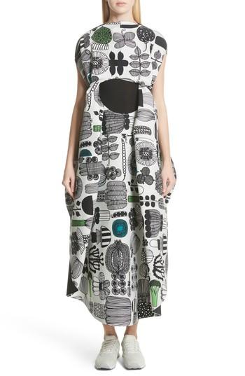 Women's Junya Watanabe Vegetable Print Shift Dress - Grey