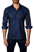 Men's Jared Lang Trim Fit Dot Sport Shirt, Size - Blue