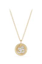 Women's David Yurman Cable Collectibles Om Necklace With Diamonds In 18k Gold