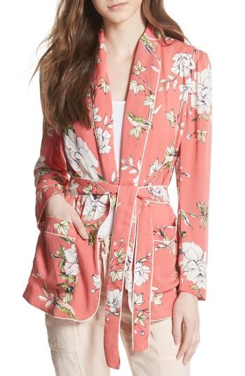 Women's Joie Anasophia Tie Silk Blazer - Red