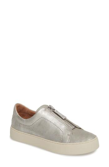 Women's Frye Lena Zip Sneaker M - Metallic