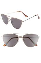 Women's Leith 60mm Cat Eye Aviator Sunglasses - Silver/ Brown Multi