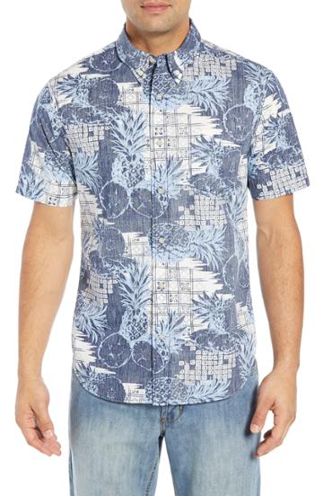 Men's Reyn Spooner Regular Fit Hookipa Sport Shirt, Size - Blue