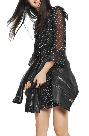 Petite Women's Topshop Spot Ruffle Minidress