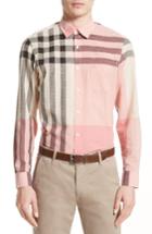 Men's Burberry Maddiston Check Sport Shirt - Coral