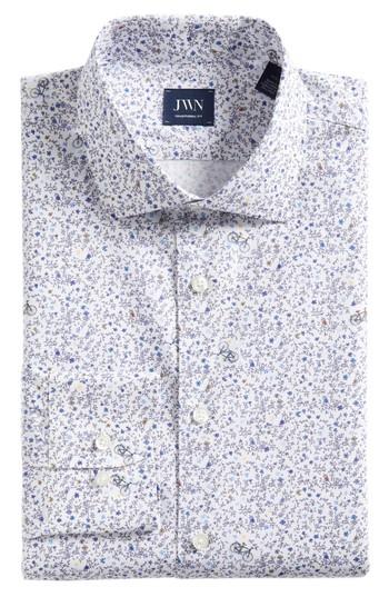 Men's John W. Nordstrom Trim Fit Geometric Dress Shirt - Purple