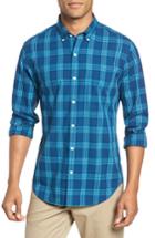 Men's Bonobos Summerweight Slim Fit Check Sport Shirt L - Blue