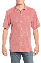 Men's Tommy Bahama Digital Palms Silk Sport Shirt, Size - Pink