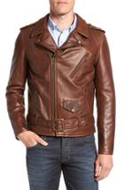 Men's Schott Nyc 'perfecto' Slim Fit Waxy Leather Moto Jacket - Brown