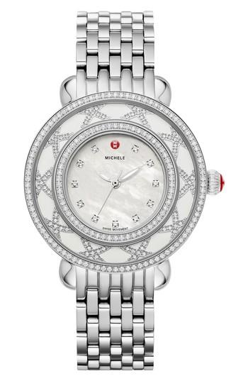 Women's Michele Cloette Diamond & Mother-of-pearl Watch Head, 28mm