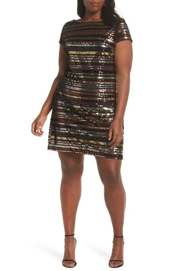 Women's Vince Camuto Sequin Stripe Dress - Red