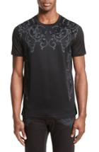 Men's Versace Collection Flocked Baroque T-shirt - Black