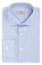 Men's Canali Regular Fit Print Dress Shirt .5 - Blue