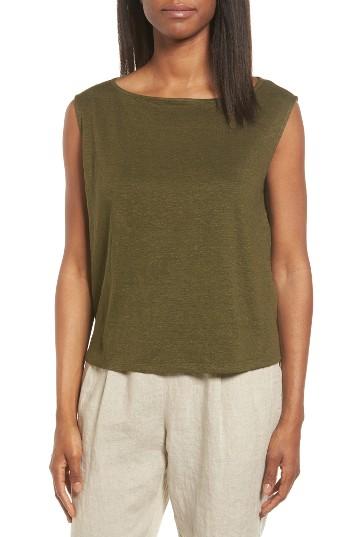 Women's Eileen Fisher Organic Linen Top - Green
