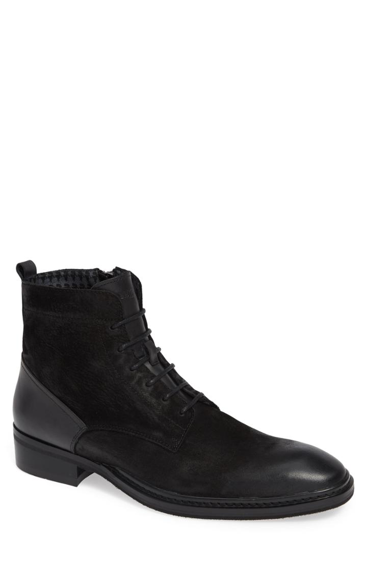 Men's Karl Lagerfeld Paris Lace-up Boot .5 M - Black