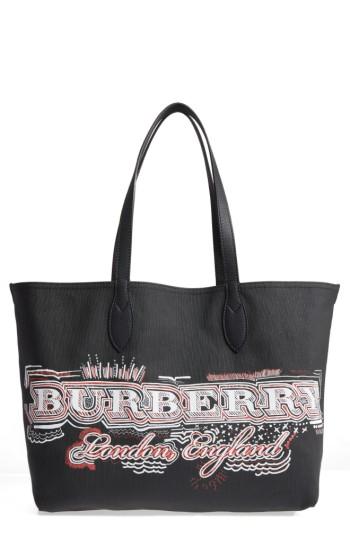 Burberry Sketchbook Series Reversible Coated Canvas Tote - Brown