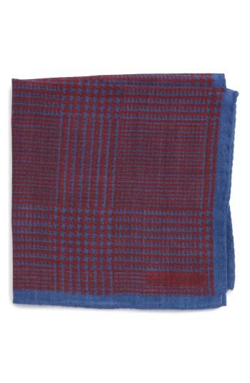Men's Michael Bastian Grid Pocket Square, Size - Red