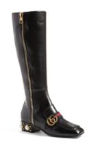Women's Gucci 'peyton' Embellished Riding Boot Us / 38eu - Black