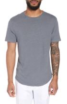 Men's Vince Raw Hem Linen & Cotton T-shirt, Size - Grey